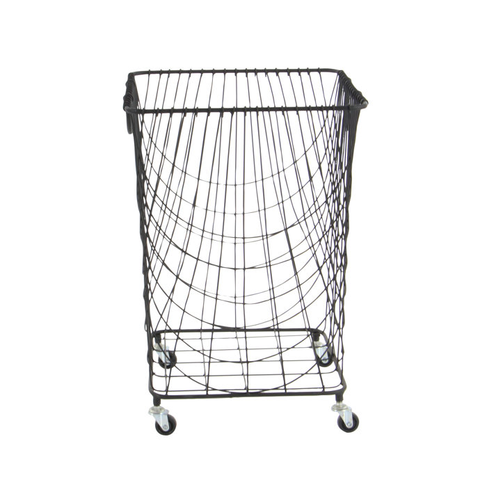 CosmoLiving by Cosmopolitan Metal Rolling Laundry Basket with Handles